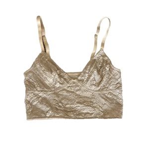 EUC Free People Intimately Lace Seamless Adjustable Strap Bralett Olive (Sz XS)